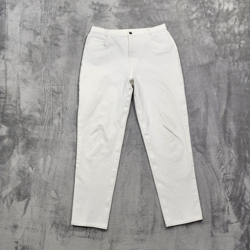 Doncaster Signature Jeans Womens 12 White High Rise Skinny Ankle‎ Stretch Denim